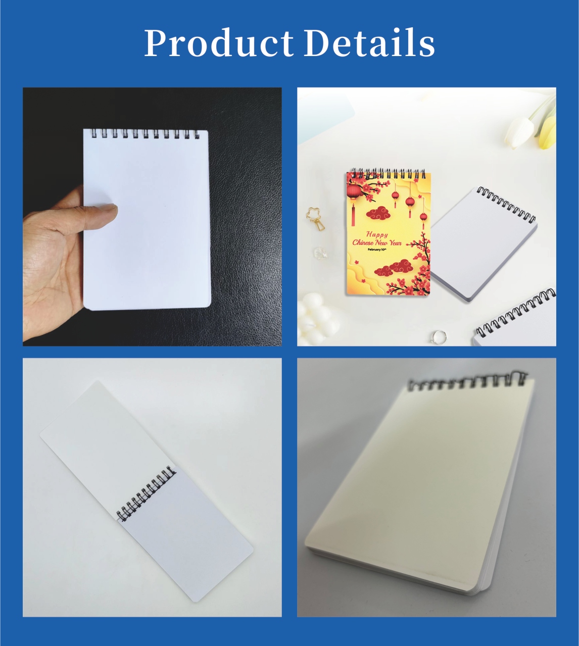 Custom Premium Soft A6 PET Notebook Blanks New Design Portable Spiral Notebooks Personalized Sublimation Notebook Blank