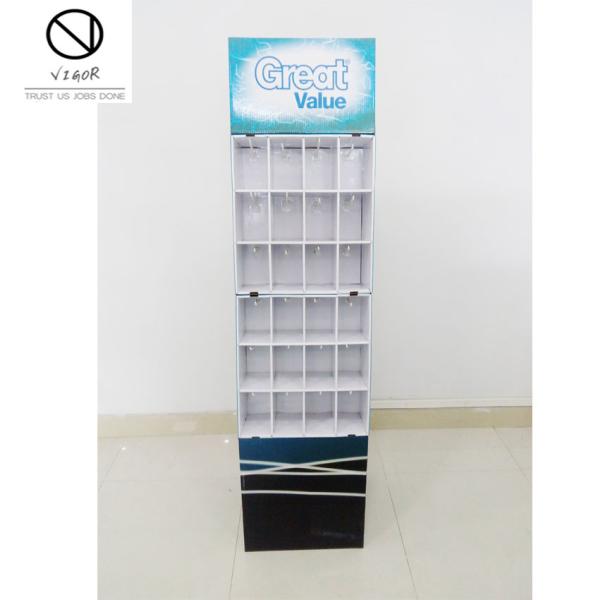 Custom Logo Corrugated Cardboard PDQ Floor Display Stand for Promoting Capes and Hats