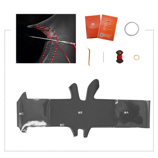 High Quality Sewing Leather Wrap Steering Wheel Cover Fit for Honda City Jazz 2009-2013 Insight 2010-2014