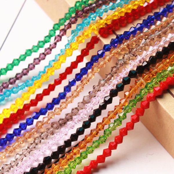 Factory Price Wholesale Bicone Beads 2/3/4/5/6/8mm Colorful Glass Bicone Crystal Beads for Jewelry Making