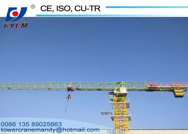 52m Jib Length Top Slewing Crane  QTZ63(PT5210) Flat Top Tower Cranes 150m Tower Crane Lifting Height