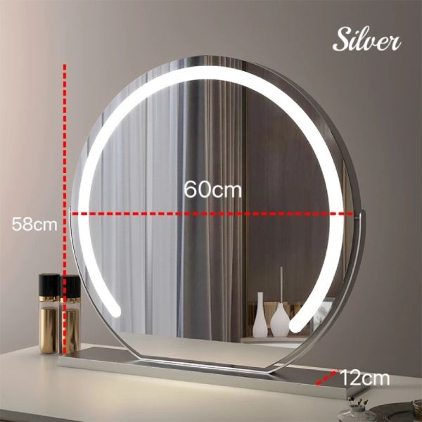 15X Magnification Smart Touch Dimmable 3 Modes 360° Rotation LED Round Makeup Vanity Mirror with Lights Mirror(WH-MR-79)