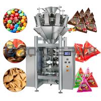 Máquina de embalagem de sacos triangulares para lanches em rolos verticais de filme Máquina automática de embalagem de alimentos em grânulos