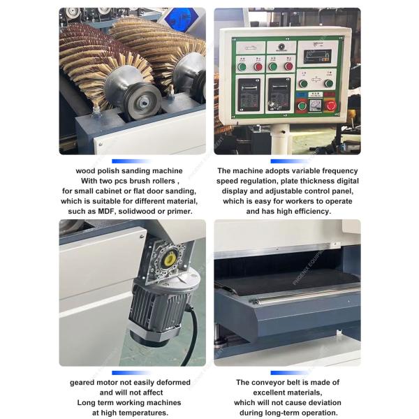 5.5kW Power Woodworking 1000mm Automatic Wide Belt Wood Brush Sander Machine for Floor