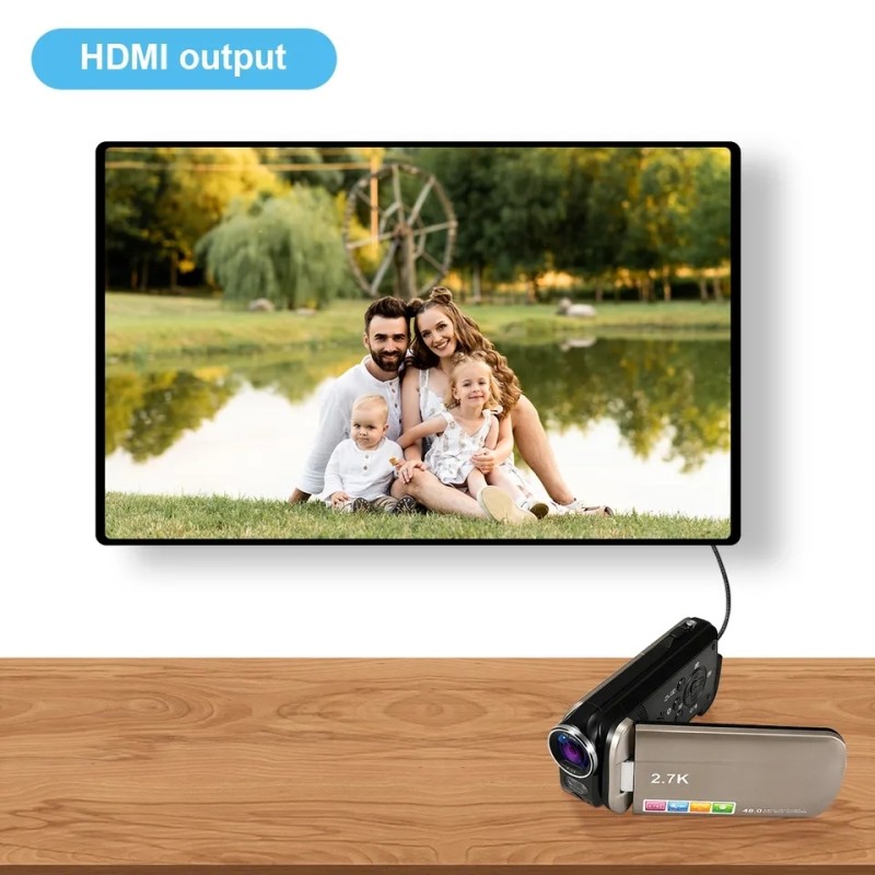Newest Portable 2.7K HD 48MP 18X Digital Zoom Camcorder Anti Shake DV Cameras 3.0 Inch IPS Touch Screen Video Camera for Photogr