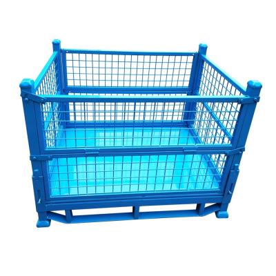 Collapsible Stackable Metal Storage Bin with Capacity 200-2000L and Galvanized Finish