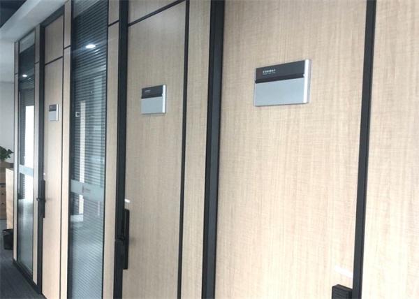 Full Height Office Wooden Partitions , Hall Partition With Wood And Glass