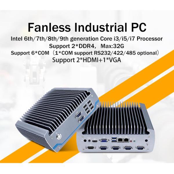 Intel Core I5-8500T Алюминиевое шасси Мини-ПК, безвентационный промышленный ПК IBOX-605