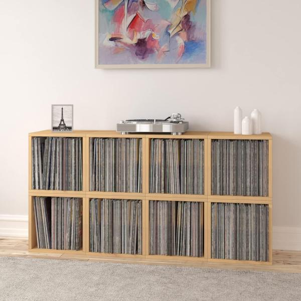 Basics Vintage Vinyl Record Storage Block Cube Organizer Shelf Single-Tier Space Saver