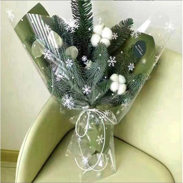 Christmas waterproof snowflake cellophane flower shop, Christmas Eve flower bouquets, gifts, apple packaging factory wholesale and direct sales