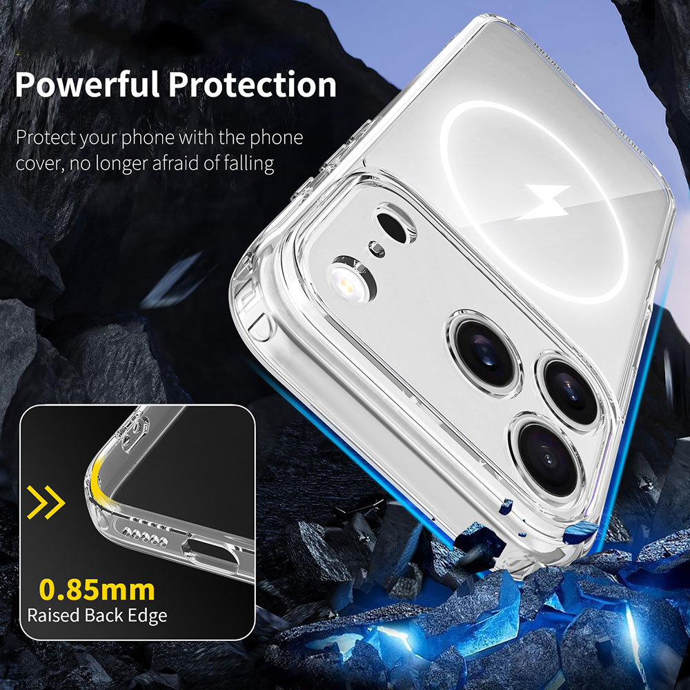 Laudtec Precision Cut Anti-Scratch Hard PC Back Clear Magnetic Phone Case for iPhone 18 17 16 Pro Max Built-in 12N Strong Magnet