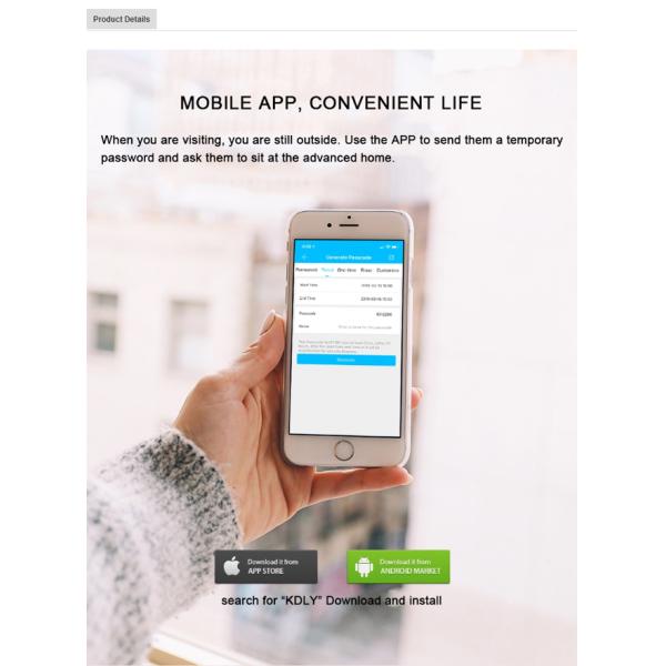 Remote Control Bluetooth Fingerprint Door Lock For Apartment Zinc Alloy Material