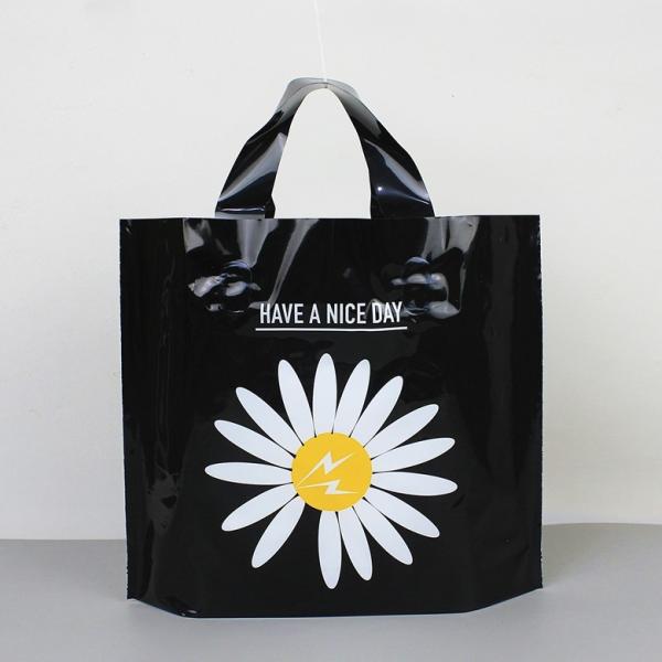 HDPE LDPE Film Shopping Mall Black Plastic Tote Bag