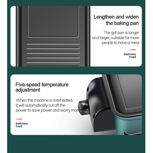 Smokeless Electric Grills Griddles Skillets 1500W 3-10 People