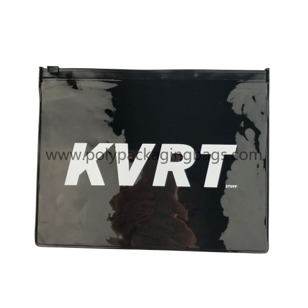 CN custom printed PVC opeque black plastic clothing ziplock bag