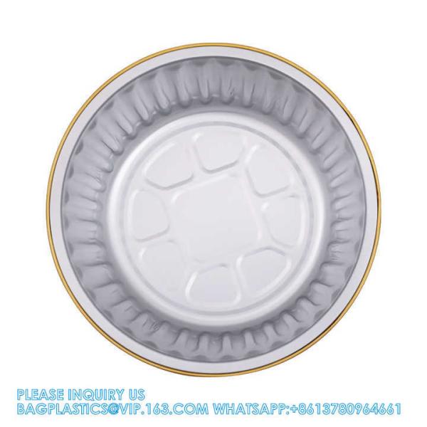 180mm Diameter 1700ml Restaurant Wholesale Disposable Food Baking Pan Tray Aluminum Food Foil Containers With Lid