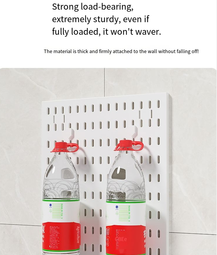 Plastic Pegboard Drill-Free Wall-Mounted Single Tier Storage Rack Jewelry Holder Waterproof Multifunction Bathroom Study Shelf