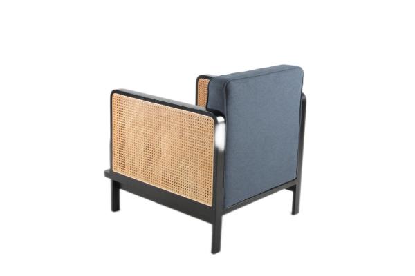 Linen Fabric Caned Back lounge Chairs Luxury Star Hotel Furniture