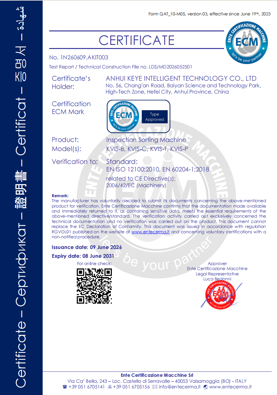 Anhui Keye Intelligent Technology Co., Ltd Certifications