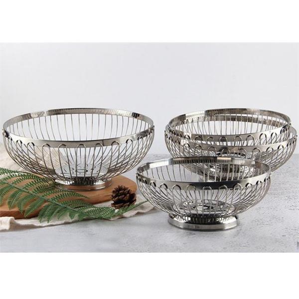 304 Нержавеющая сталь Фруктовая корзина Хлебная корзина Круглая овальная проволока Продукция корзина