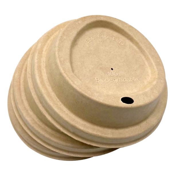 Leakproof Compostable Sugarcane Bagasse Coffee Cup Cap