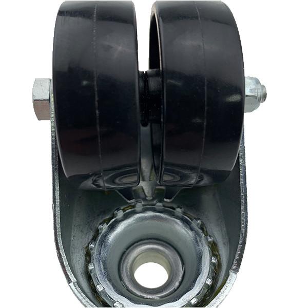2'' Black Swivel Double Roller Nylon Castor Wheels Twin Wheel Caster With Brake