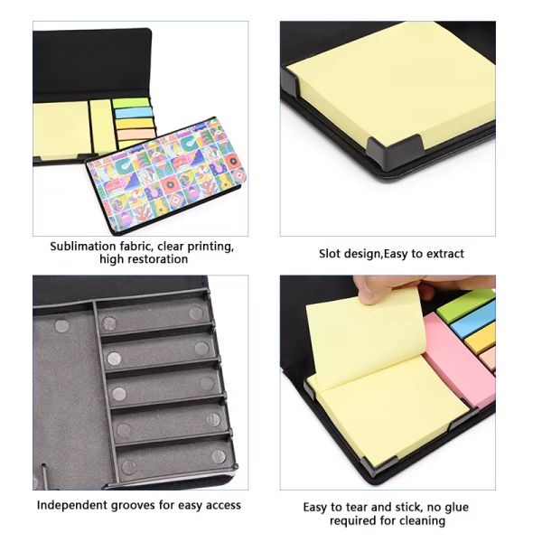 Personalized PU Leather Memo Notepad Notebook Sticky Notes Box For Halloween Graduation Sublimation Blank Notebooks