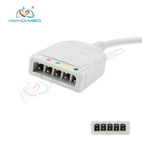 Medical ECG Truck Cable 5 Lead Yoke Grey 3 Years TPU ECG Cable for Medical Materials Accessories