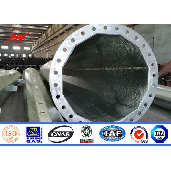 100ft Electrical Galvanized Steel Power Pole Distribution Line Pole