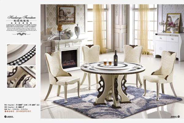 dining room 7 seats round marble table furniture