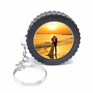 Sublimation Blanks Wheel Rim Keychain Custom Photo Keychain