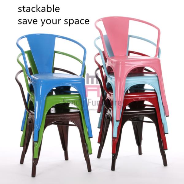 Sillas de acero del Pub del metal de la butaca de Tolix, reproducción Tolix que cena altura de la silla los 76cm