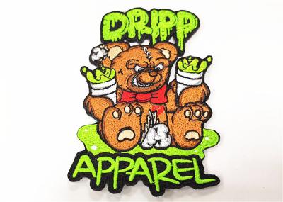 Kids Clothes Cute Embroidery Patches Bear Logo Embroidered Iron On Appliques