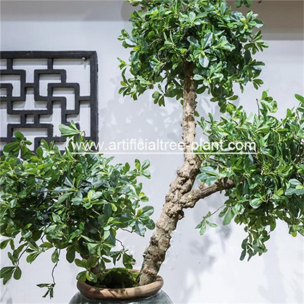 Green Money Plant Artificial Fortune Tree Water Jar Home Decoration ISO