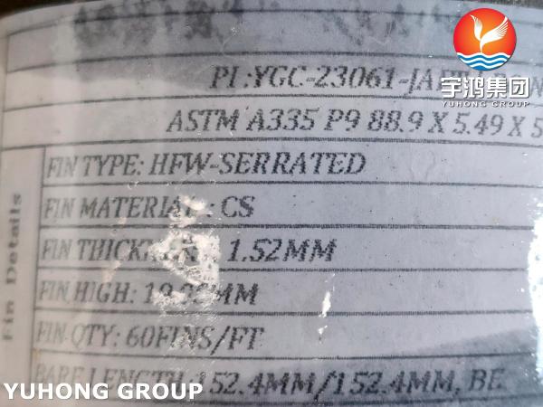 A335 P9 Serrated Finned Tube Tubular Heating Carbon Steel For Power Plants