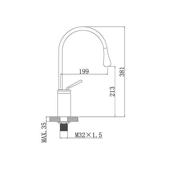 Hot Cold Water Basin Mixer Faucet 138mm Brusher  Gold/Black Orin OR118818