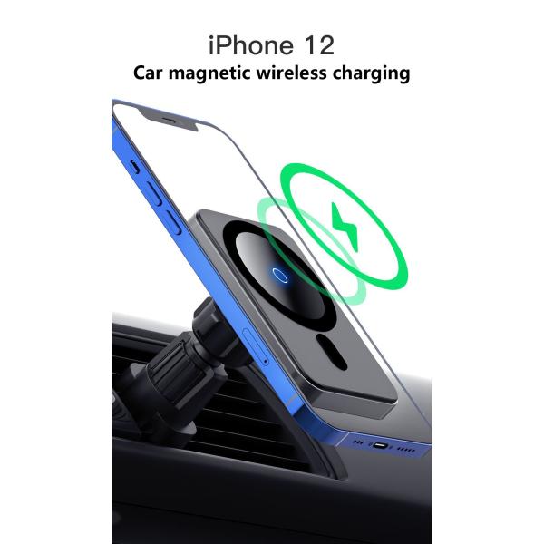 Wireless Qi 15W Square Silicone Car Charger Magnetic Holder