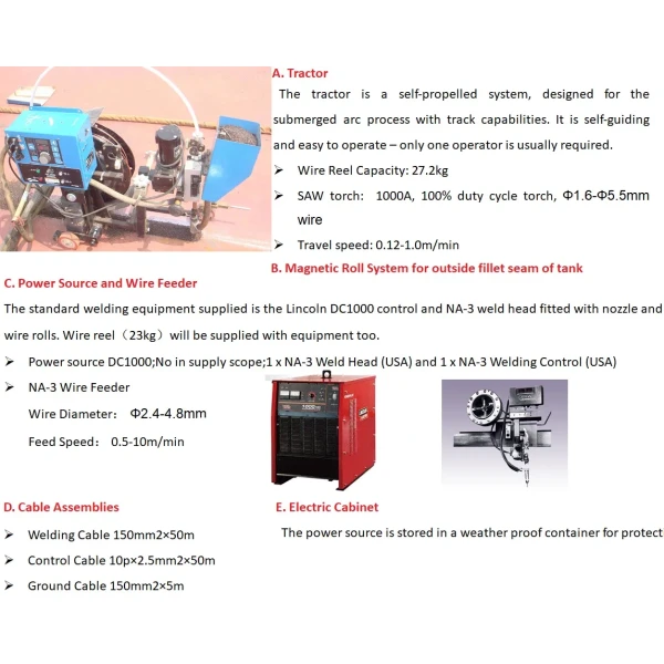 4 Wheels SAW Welding Trolley Easy Operation Industrial Submerged Arc Welding Equipment