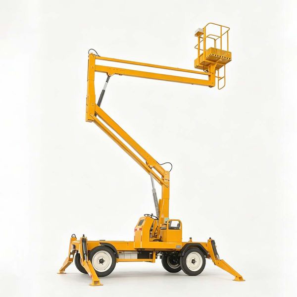 10m 12m 14m 200kg Towable Hydraulic Platform Lift Telescopic Boom Lift For Outdoor Aerial Work