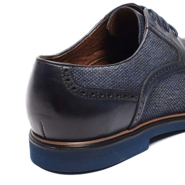 Euro 39size OEM Breathable Genuine Leather Dress Shoes Navy Blue