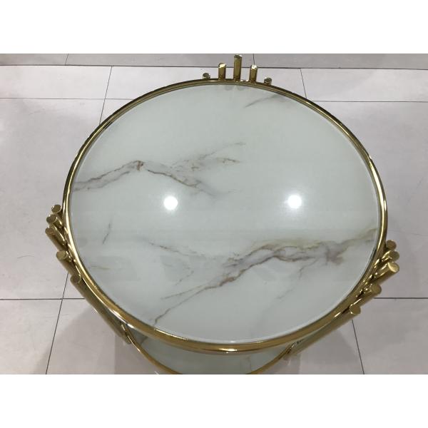 Good Bearing Capacity 50cm Stainless Steel Glass Coffee Table