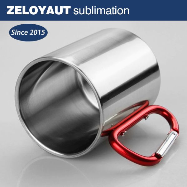 Direct Factory Sale Stainless Steel Sublimation Mug with Gradient Design Red Handle for Promotional & Business Gifts