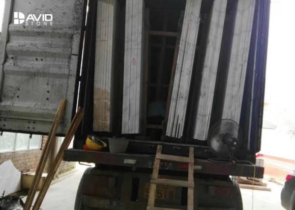 White Bianco Crown Marble Natural Stone Slabs High Polished  No Deformation