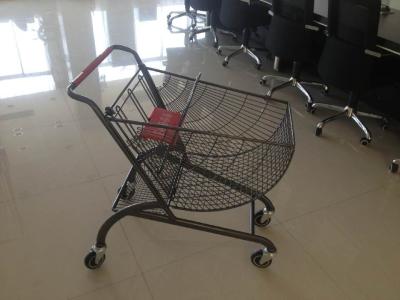 Fan shape small store shopping cart with color powder coating and amercian handle