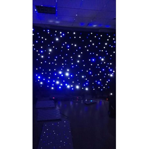 4*6M Blue And White LED Star Curtain Backdrop For Night Club LED Curtain Light Cloth