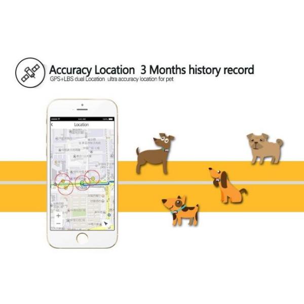 IP58 Waterproof Pet GPS Tracker , Pet Tracking Collar LBS Location 2G GSM