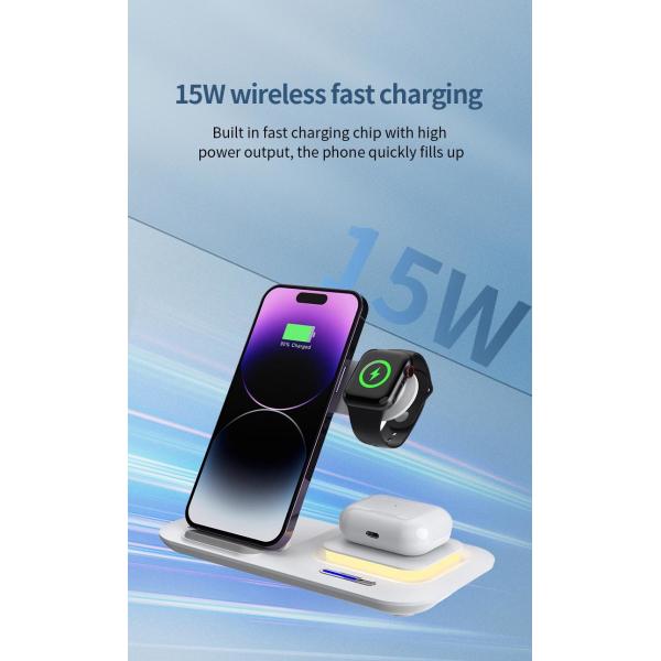 Compatible LED Foldable Wireless Charging Stand , Magnetic Charging Stand 15W