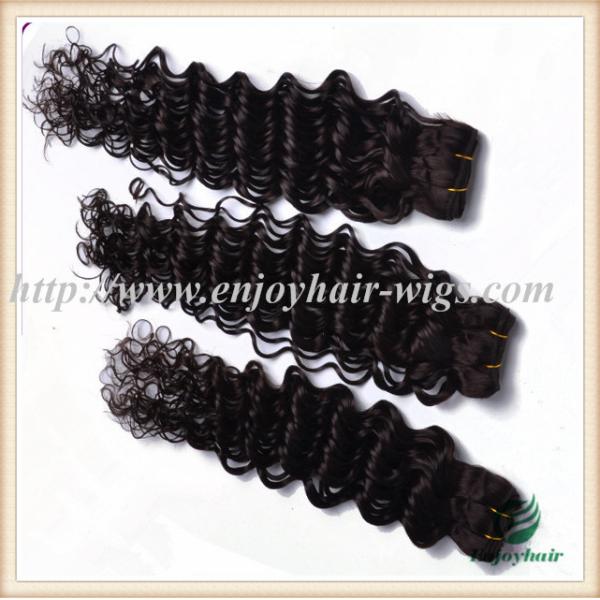 Indian 5A virgin hair weave natural color(can be dye) deep wave 10''-26'' hair extension