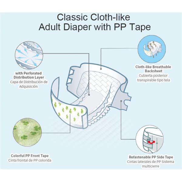 Disposable Blue ADL Pant Style Adult Diapers 800ml Absorption
