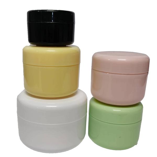 Varios colores Jarrón de crema de plástico de 50g para cuidado de la piel y cuidado personal